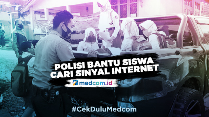 Polisi Bantu Siswa Cari Sinyal Internet untuk Ujian Sekolah