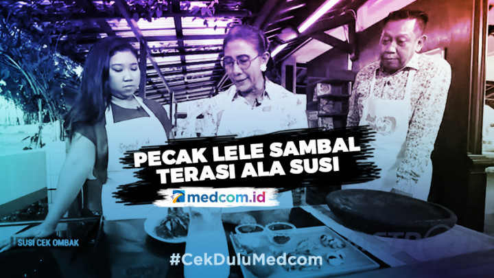 Susi Pudjiastuti Masak Pecak Lele untuk Tukul