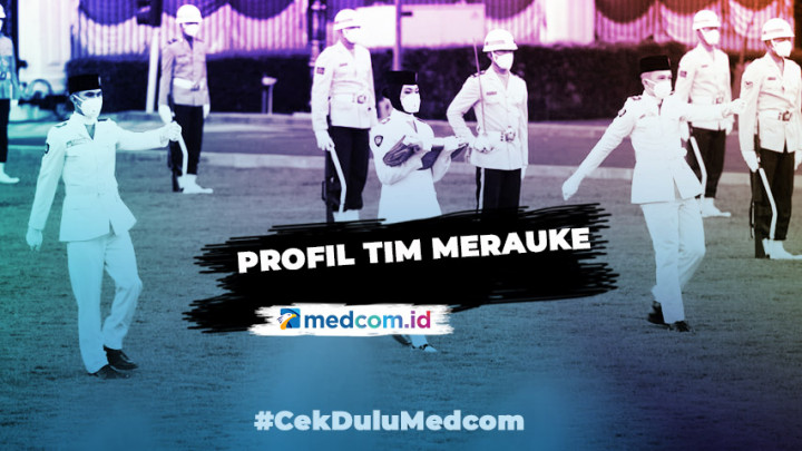 Tim Merauke Bertugas pada Penurunan Bendera Merah Putih