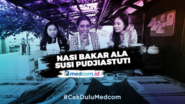 Susi Pudjiastuti Ajari Wulan Guritno Memasak Nasi Bakar