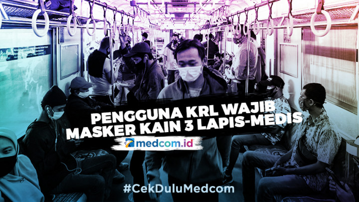 Pengguna KRL Wajib Pakai Masker Kain 3 Lapis-Medis Pada Hari Ini