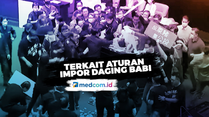 Rapat Parlemen Taiwan Ricuh, Anggota Dewan Saling Lempar Daging Babi