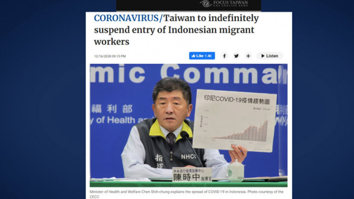 Hasil Tes COVID-19 Dinilai Tak Akurat, Taiwan Tangguhkan Penerimaan TKI