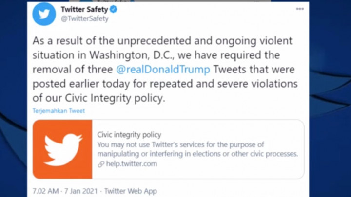 Twitter Kunci Akun Donald Trump Selama 12 Jam