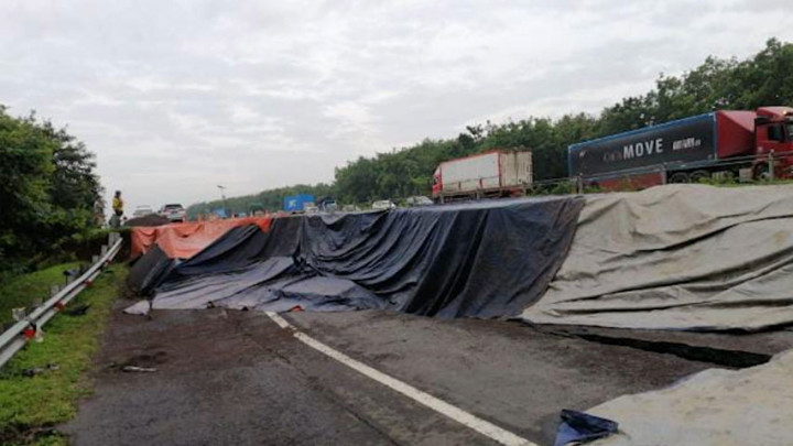 Jalan Tol Cipali KM 122 Amblas, Contra Flow Diberlakukan