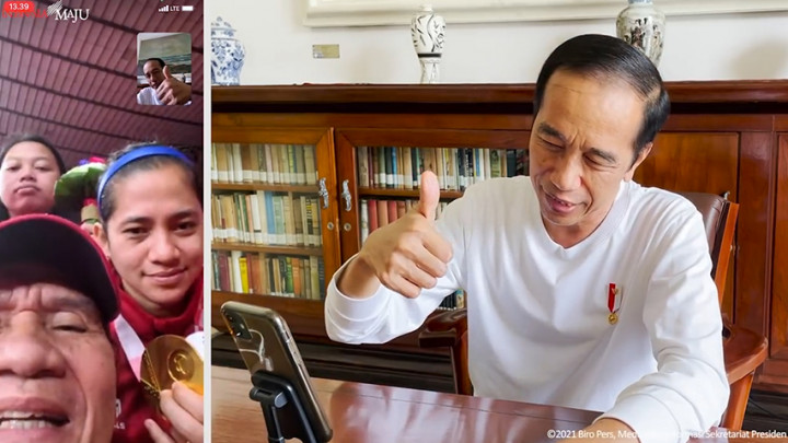 Jokowi Video Call Peraih Emas Paralimpiade Tokyo 2020