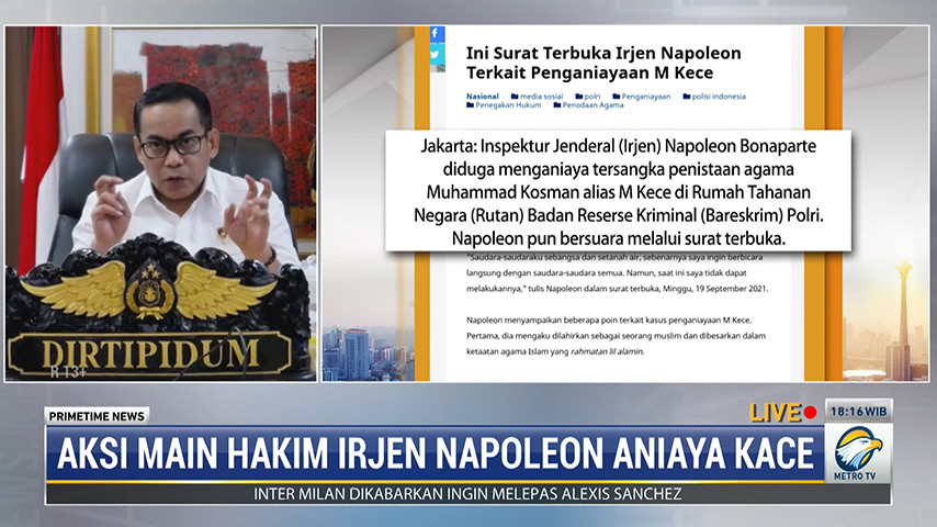 Aksi Main Hakim Irjen Napoleon Aniaya M Kace