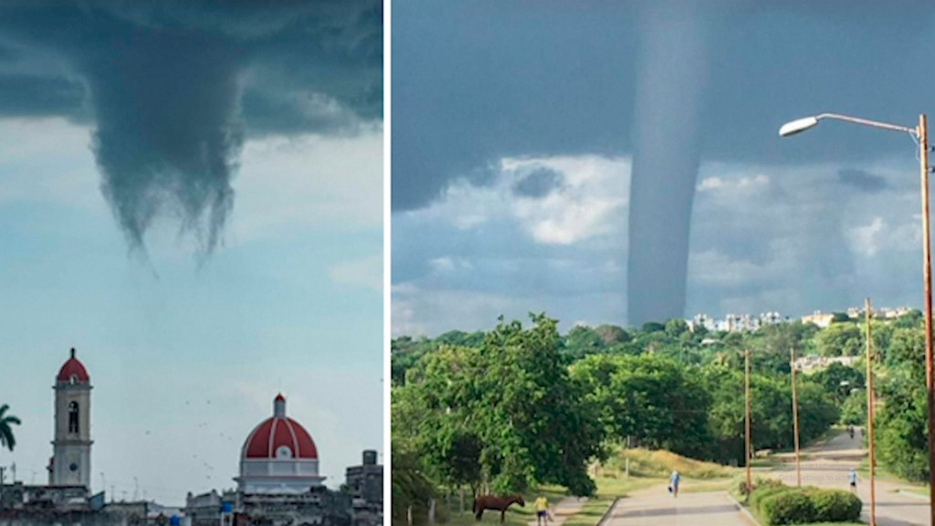 Penampakan Fenomena Pusaran Angin Raksasa di Pantai Kuba