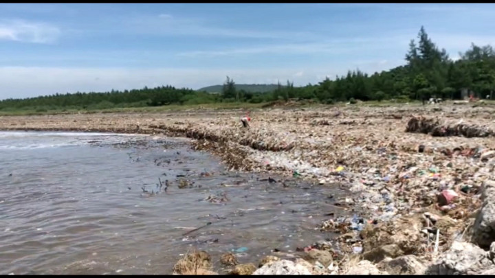 Pantai Pancer di Jember Tertutup Ribuan Ton Sampah