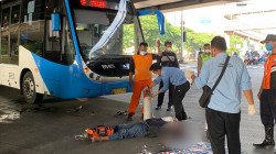 Laka Lantas Bus TransJakarta dan Motor di Cempaka Putih, Pemotor Dalam Kondisi Kritis