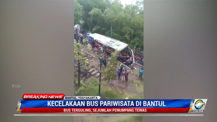 Kecelakaan Bus Pariwisata di Bantul, 13 Orang Meninggal