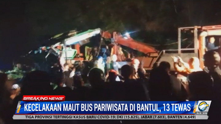 Bus Pariwisata yang Kecelakaan di Bantul Mengangkut Karyawan Perusahaan Tekstil dan Keluarga