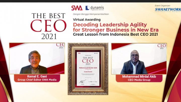 Mirdal Akib Terima Penghargaan Indonesia Best CEO 2021 versi SWA