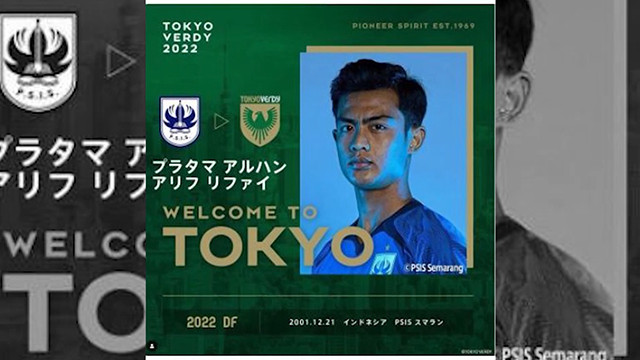 Resmi! Pratama Arhan Gabung klub Bersejarah di Jepang, Tokyo Verdy