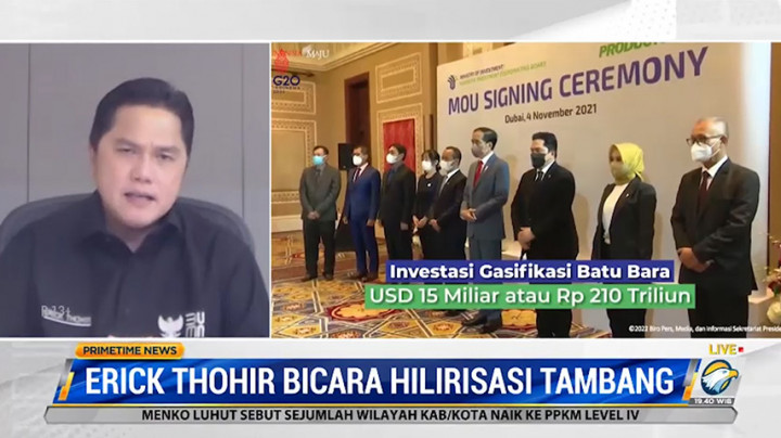 Erick Thohir: BUMN Sangat Agresif Dorong Hilirisasi