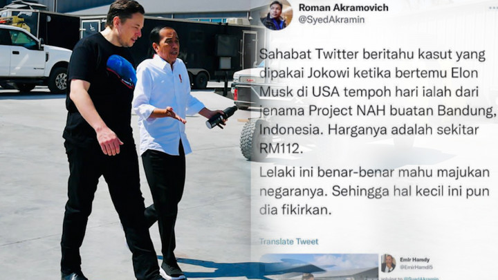 Sepatu Jokowi saat Bertemu Elon Musk Jadi Sorotan  Warga Malaysia