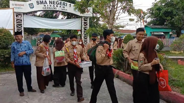 Sambut Harkitnas, Siswa SMAN 1 Kisaran Sumut Gelar Gerakan No Backpack Day