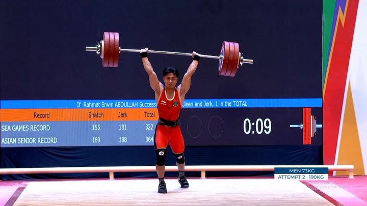Pecahkan Rekor SEA Games, Rahmat Erwin Raih Medali Emas di Cabor Angkat Besi