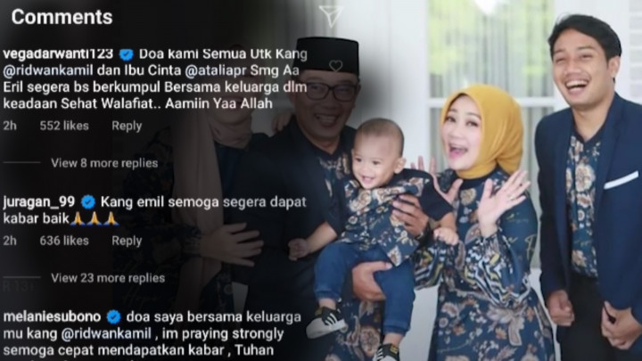 Dukungan untuk Keluarga Ridwan Kamil Terus Mengalir di Media Sosial