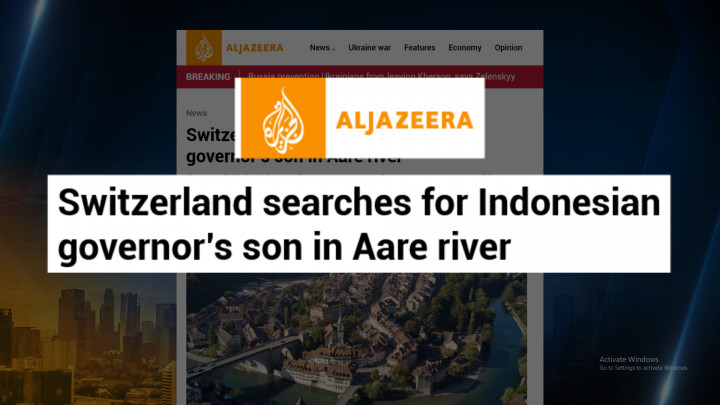 Media Asing Soroti Hilangnya Putra Ridwan Kamil di Sungai Aare