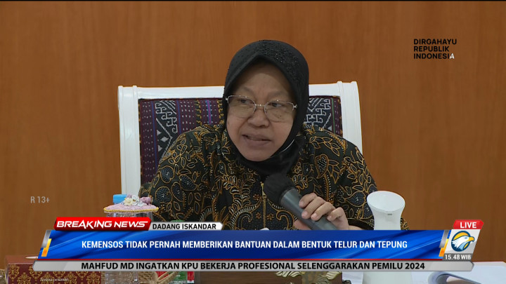 Risma: Kemensos Tidak Pernah Berikan Bantuan Telur dan Tepung