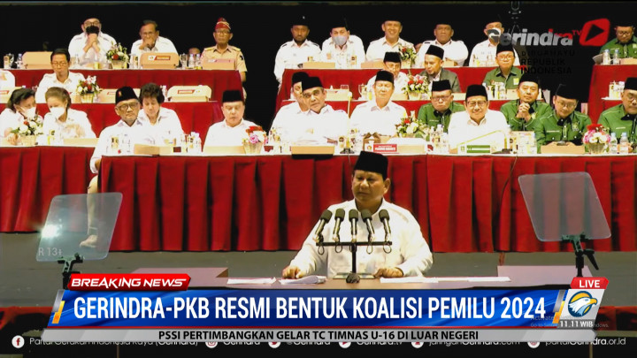 Prabowo Sanjung Jokowi di Deklarasi Gerindra-PKB
