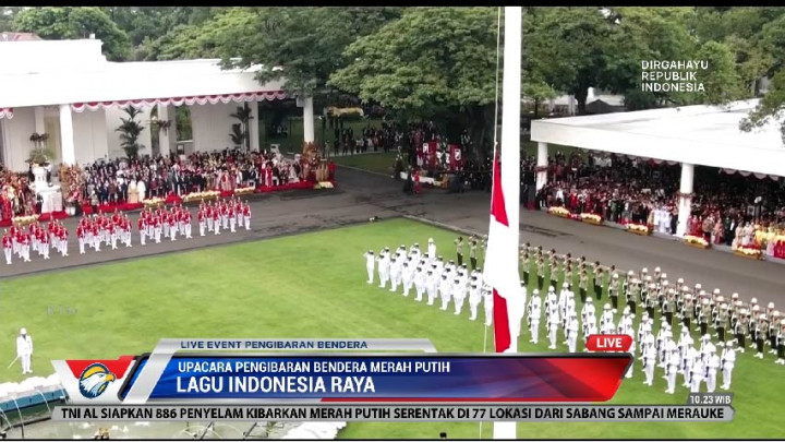Detik-detik Pengibaran Bendera Merah Putih HUT Ke-77 RI di Istana Merdeka