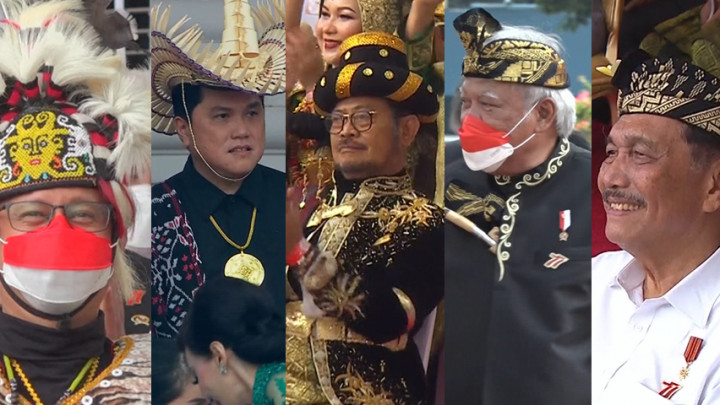 Adu <i>Outfit</i> Para Menteri di Upacara HUT ke-77 RI