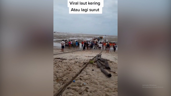Viral! Air Laut di Pantai Sempur Kepulauan Bangka Belitung Mengering