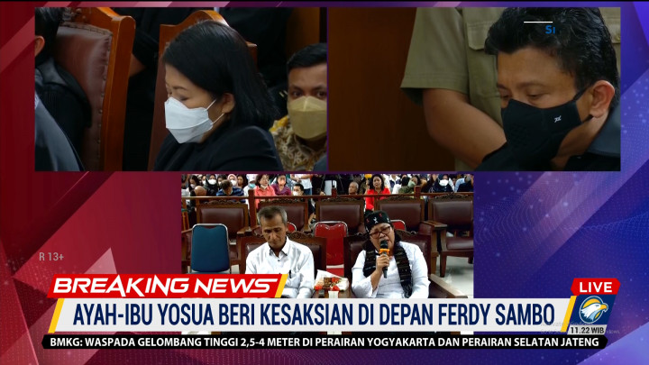 Ferdy Sambo dan Putri Candrawathi Tertunduk saat Ibunda Brigadir J Menangis di Persidangan