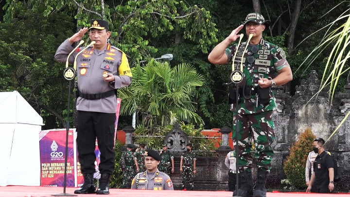Kapolri dan Panglima TNI Hadiri Apel Pasukan Pengamanan KTT G20 di Bali