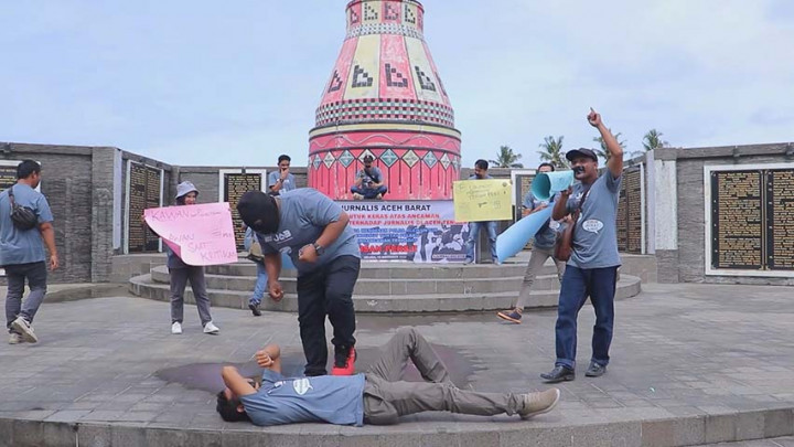 Jurnalis Aceh Barat Gelar Aksi Terkait Ancaman Pembunuhan Terhadap Sesama Jurnalis