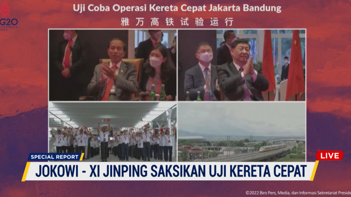 Momen Bersejarah! Jokowi-Xi Jinping Nobar Uji Coba Kereta Cepat Jakarta-Bandung