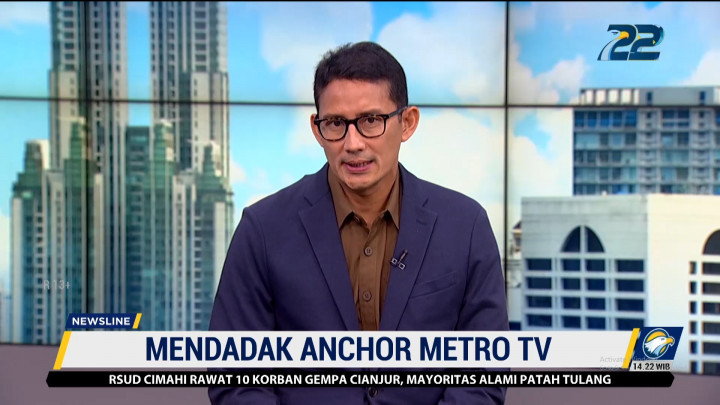Momen saat Sandiaga Uno Mendadak Jadi Anchor Metro TV