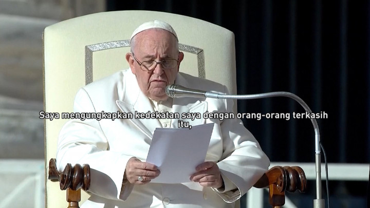 Dalam Audiensi Mingguan, Paus Fransiskus Doakan Korban Gempa Cianjur