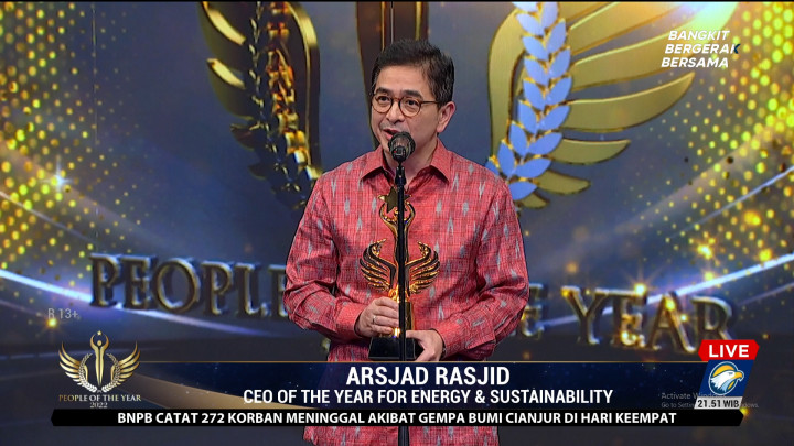 Terima Penghargaan CEO Of The Year For Energy and Sustainability, Arsjad Rasjid: Terima Kasih Metro TV