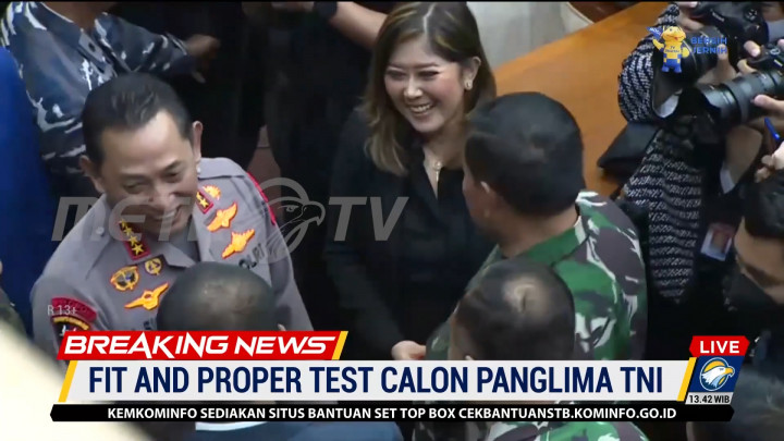 KSAD, KSAU & Kapolri Antar Yudo Margono Fit and Proper Test Calon Panglima TNI