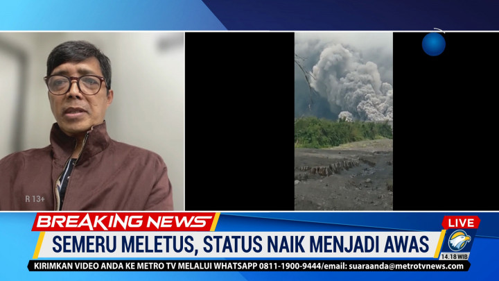 PVMBG Sebut Awan Panas Gunung Semeru Sudah Mencapai Jembatan Gladak Perak