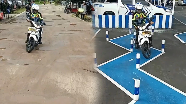 Reaksi Netizen Lihat Fungsi Uji Praktek Zigzag untuk Jalan Rusak