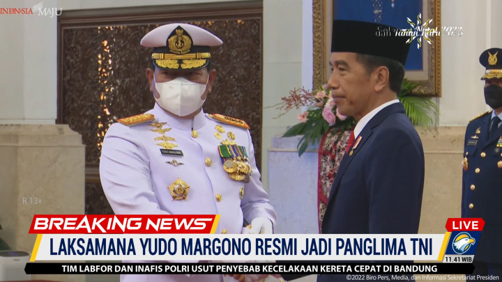 Presiden Jokowi Resmi Lantik Yudo Margono Jadi Panglima TNI