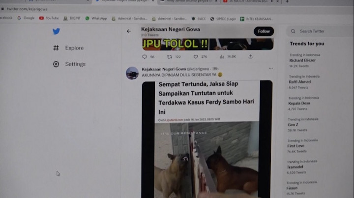 Kritisi Tuntutan Ferdy Sambo Cs, Akun Kejari Gowa Kena Hack