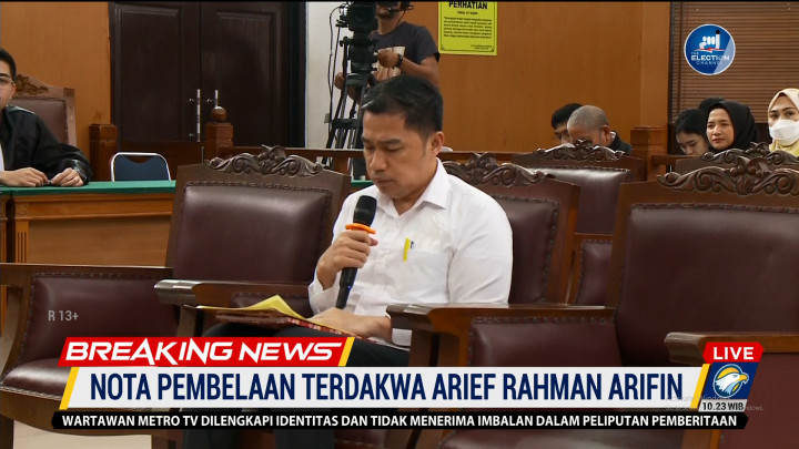 Bacakan Nota Pembelaan, Arif Rachman Arifin Sampaikan Permintaan Maaf untuk Keluarga