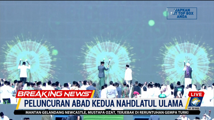 Momen Pemukulan Bedug Digital Peluncuran Abad Kedua Nahdlatul Ulama