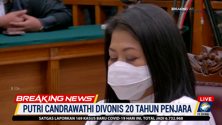 Ekspresi Putri Candrawathi Usai Divonis Hukuman 20 Tahun Penjara
