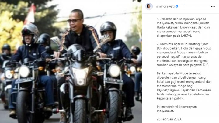 Ini Instruksi Menkeu Sri Mulyani Soal Klub Moge Ditjen Pajak