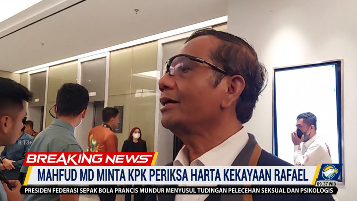 Mahfud MD Angkat Bicara Terkait Rekening Jumbo Rafael Alun Trisambodo