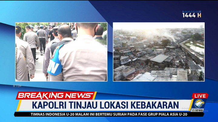 Kapolri Tinjau Posko Penanganan Kebakaran Depo Pertamina Plumpang