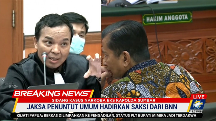 Sidang Teddy Minahasa, Jaksa Disemprot Hakim karena Pakai Istilah Wewe Gombel