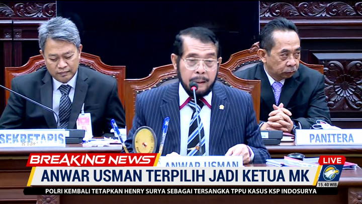 Hasil Voting Putaran ke-3, Anwar Usman Terpilih Kembali Jadi Ketua MK