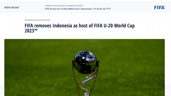 Indonesia Resmi Batal Jadi Tuan Rumah Piala Dunia U-20